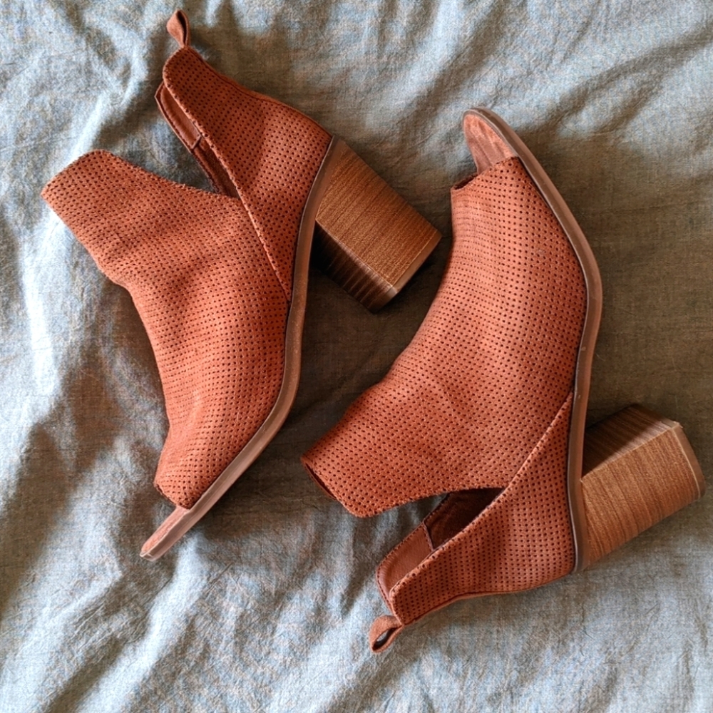 Peep toe booties